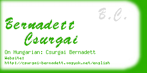 bernadett csurgai business card